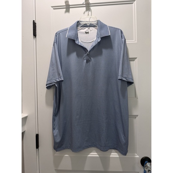 Hickey Freeman Other - Hickey Freeman Golf Polo Shirt Mens XL Blue Geometric Print Stretch Performance